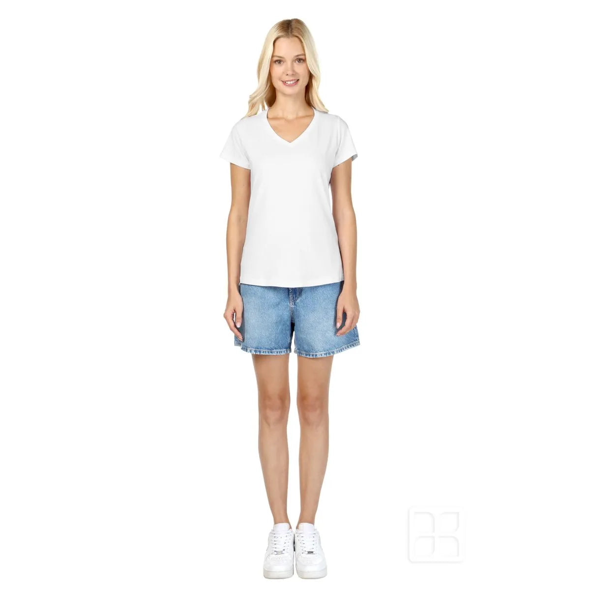 Playera Cuello V Manga Corta para Mujer