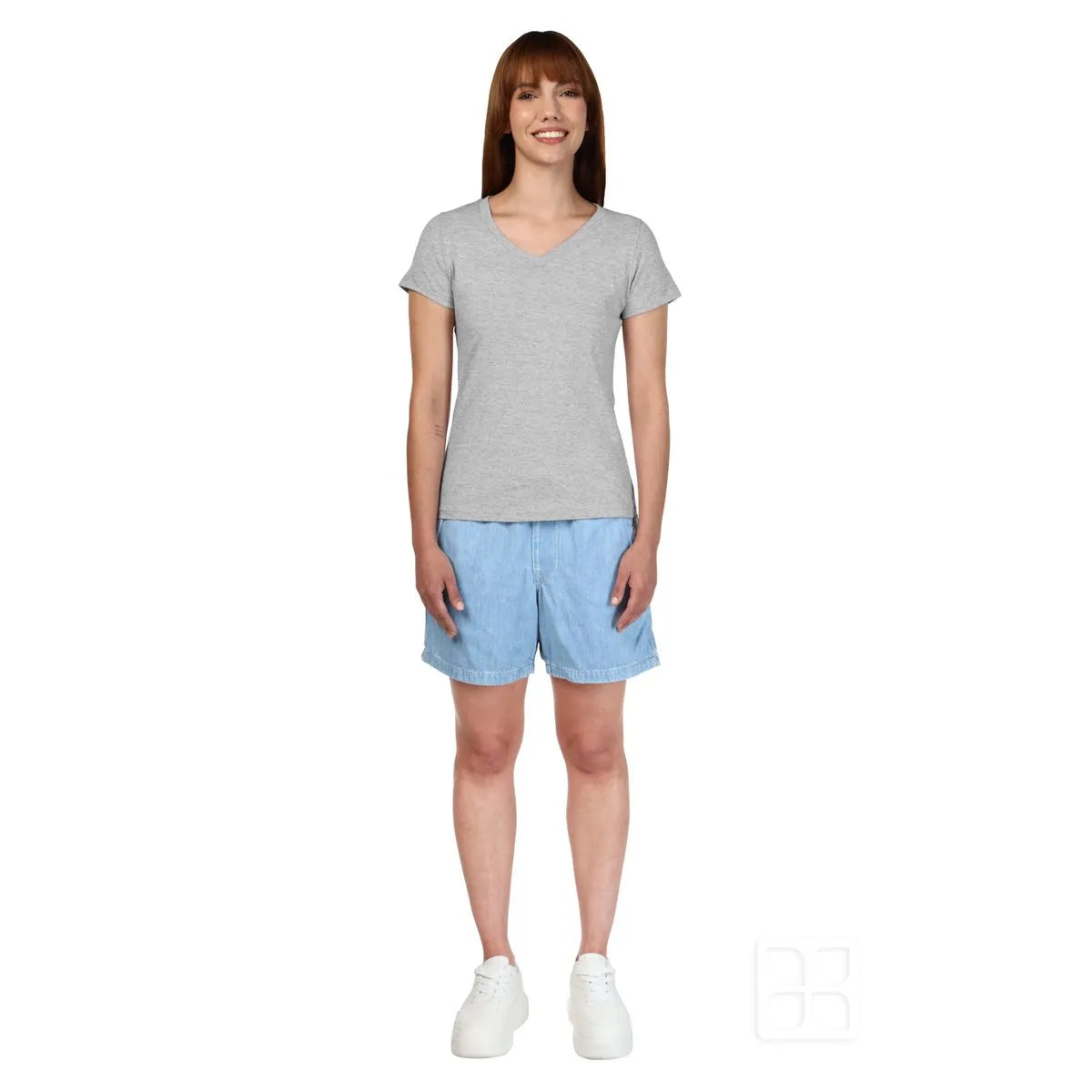 Playera Cuello V Manga Corta para Mujer