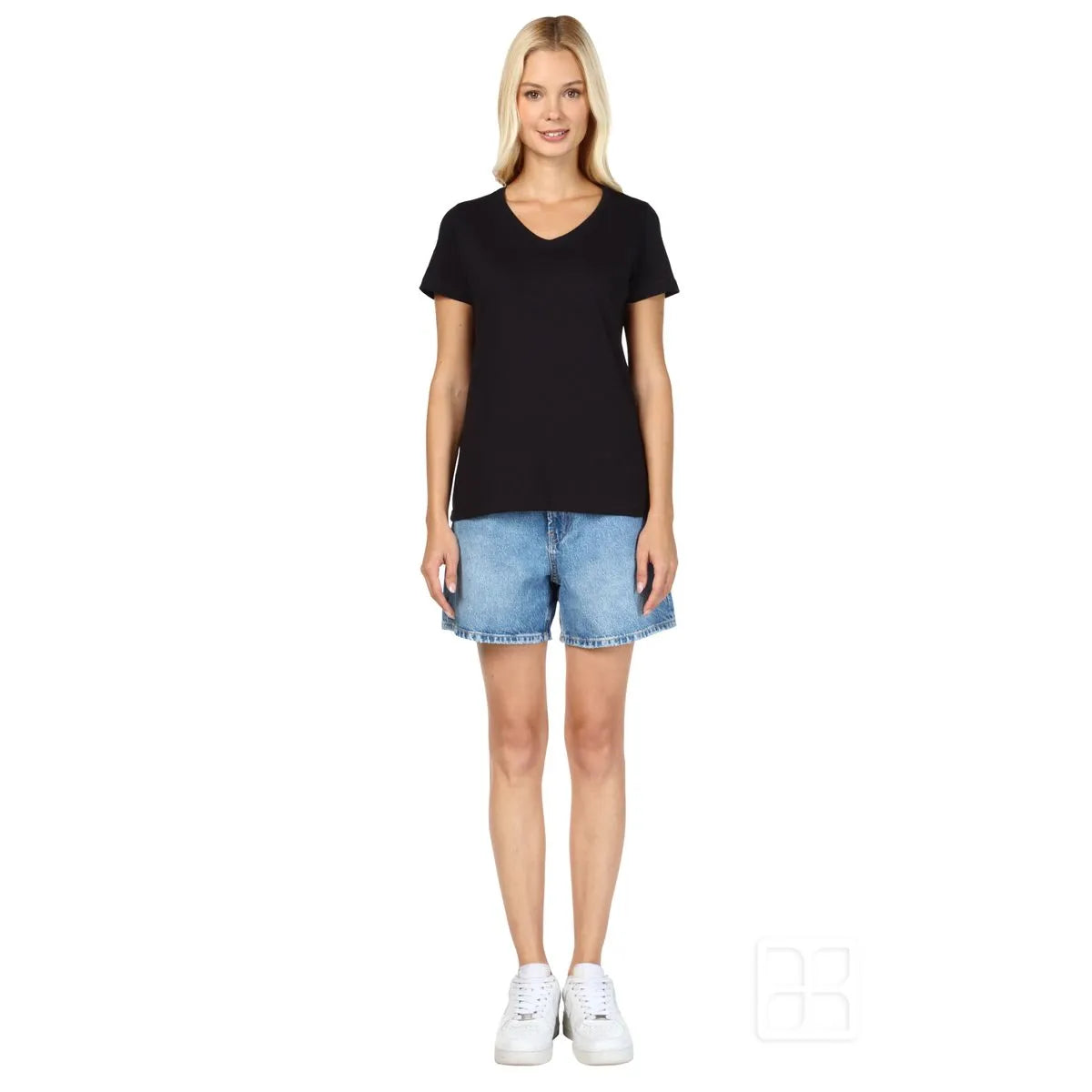 Playera Cuello V Manga Corta para Mujer