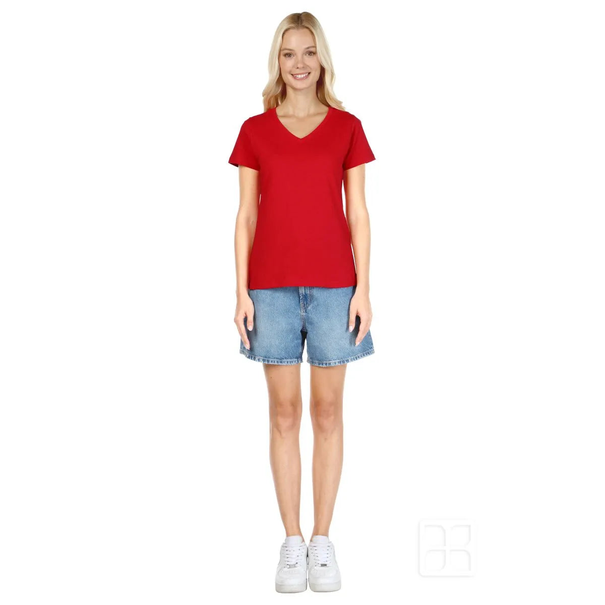 Playera Cuello V Manga Corta para Mujer