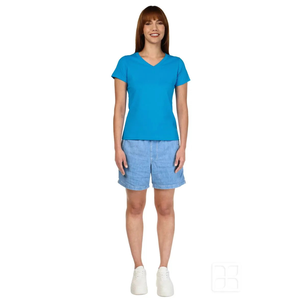 Playera Cuello V Manga Corta para Mujer