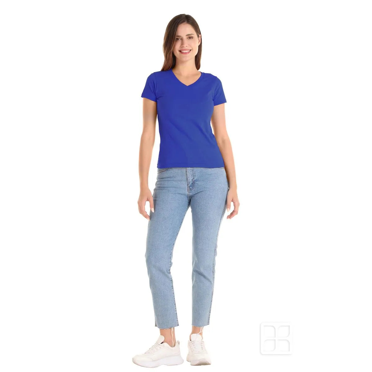 Playera Cuello V Manga Corta para Mujer